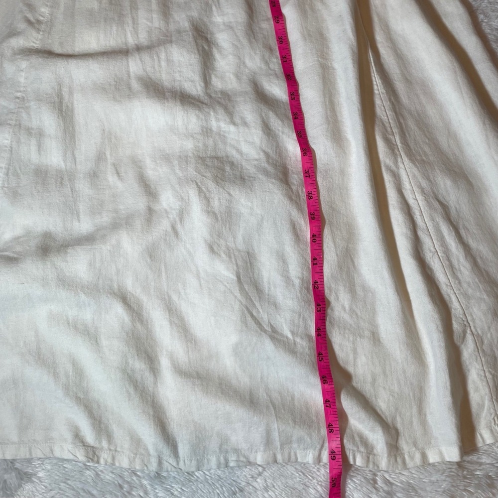 The Drop Carlota Strapless Linen Blend Midi Dress Ivory White Smocked Back M NEW - Picture 6 of 7